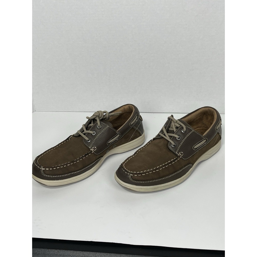 Men's Florsheim Lakeside Oxford Moc Toe 13157-200 Brown Nubuck Leather Sz 9‎ - Picture 4 of 9